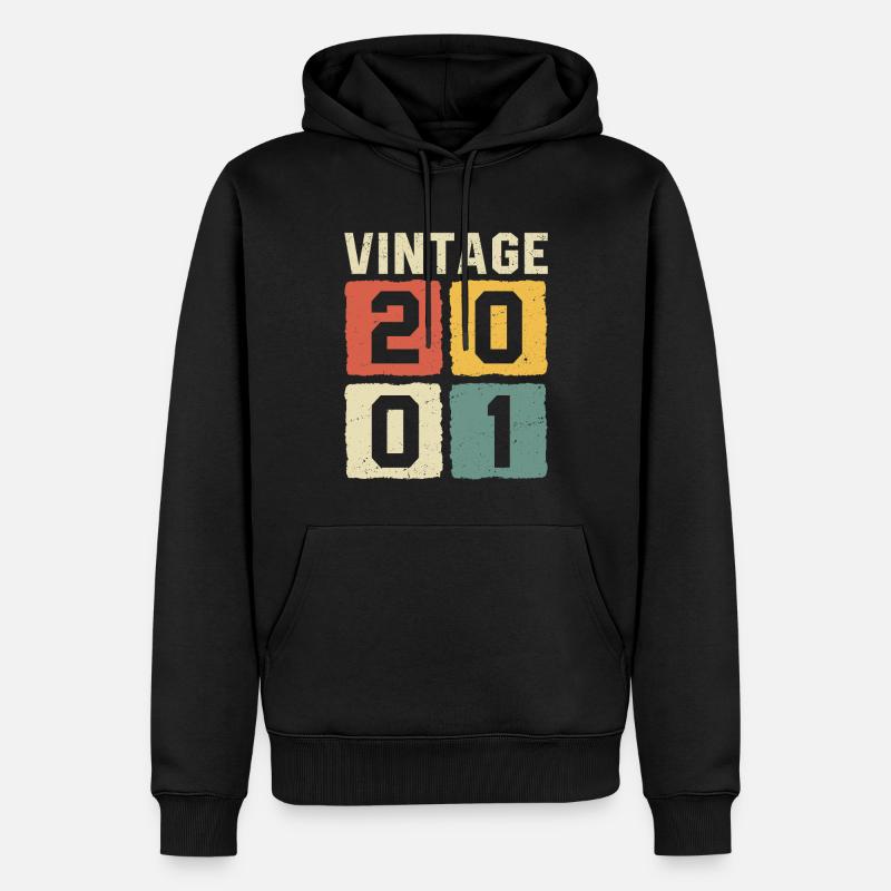 Millésime 2001 Né en 2001 - Sweat à capuche Premium bio Homme - noir