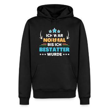 J’étais normal jusqu’à ce que je devienne entrepreneur de pompes funèbres - Sweat à capuche Premium bio Homme - noir - Devant - Nico (187cm)