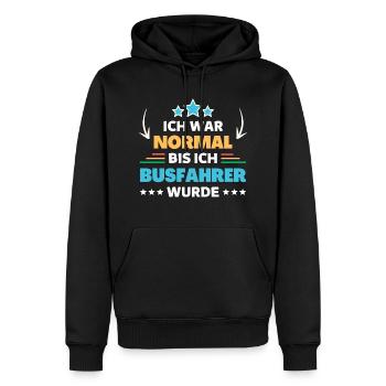 Ich war normal bis ich Busfahrer wurde - Männer Premium Bio Hoodie - Schwarz - Vorne - Nico (187cm)
