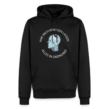 Hab Mich Röntgen Lassen Alles OK - Männer Premium Bio Hoodie - Schwarz - Vorne - Nico (187cm)