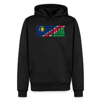 Namibia - Männer Premium Bio Hoodie - Schwarz - Vorne - Nico (187cm)