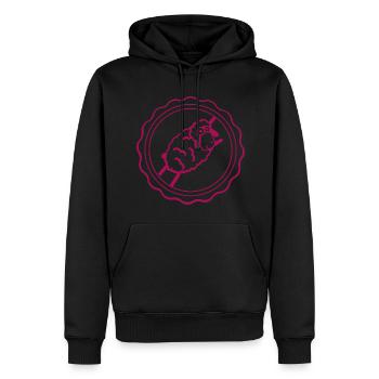 Moutons - Laine - Troupeau de moutons - Nature - Ferme - Sweat à capuche Premium bio Homme - noir - Devant - Nico (187cm)