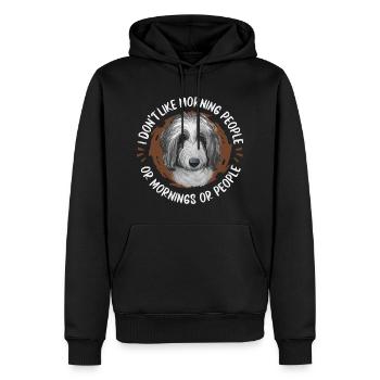 Chien de berger anglais - Sweat à capuche Premium bio Homme - noir - Devant - Nico (187cm)