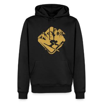ski - Sweat à capuche Premium bio Homme - noir - Devant - Nico (187cm)