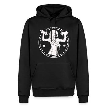 Bodybuilding Gewichtheben Fitness Workout - Männer Premium Bio Hoodie - Schwarz - Vorne - Nico (187cm)