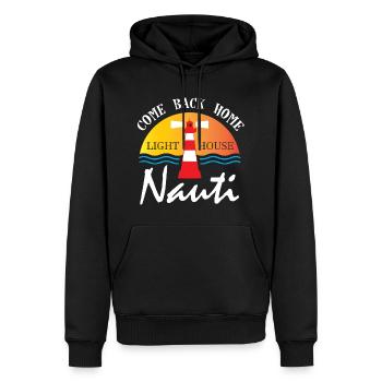 Lighthouse Nautica - Männer Premium Bio Hoodie - Schwarz - Vorne - Nico (187cm)