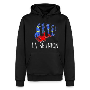 La Réunion Ein starkes Volk Reunionesisches Geschenk - Männer Premium Bio Hoodie - Schwarz - Vorne - Nico (187cm)