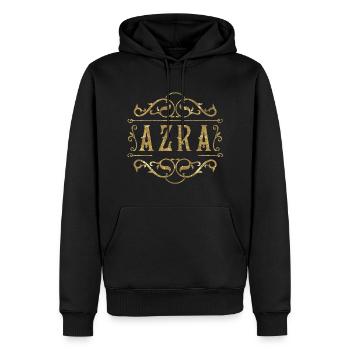 Azra gold - Men’s Premium Organic Hoodie - black - Front - Nico (187cm)