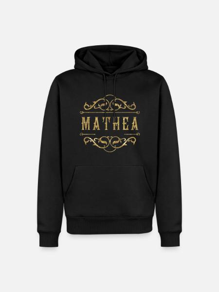 Mathea gold - Männer Premium Bio Hoodie - Schwarz