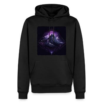 Mountain - Men’s Premium Organic Hoodie - black - Front - Nico (187cm)