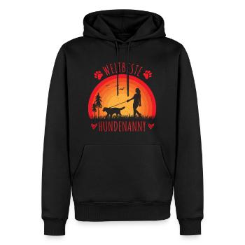 Weltbeste Hundenanny Hundesitter - Männer Premium Bio Hoodie - Schwarz - Vorne - Nico (187cm)