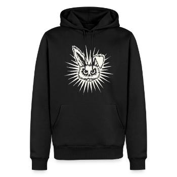 Rrrabbit - Sweat à capuche Premium bio Homme - noir - Devant - Nico (187cm)