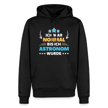I was normal until I became an astronomer - Men’s Premium Organic Hoodie - black - Front - Nico (187cm)