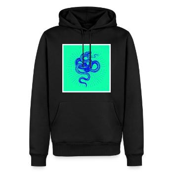 Schlangenpower: Zeige deine wilde Seite! - Männer Premium Bio Hoodie - Schwarz - Vorne - Nico (187cm)