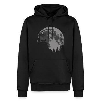 Sheltie Shetland Chien de berger Lune Silhouette - Sweat à capuche Premium bio Homme - noir - Devant - Nico (187cm)