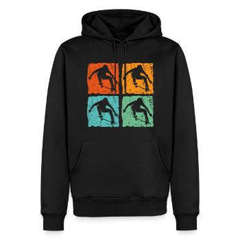 Vintage Retro Skateboard Skateboard Cadeau - Sweat à capuche Premium bio Homme - noir - Devant - Nico (187cm)
