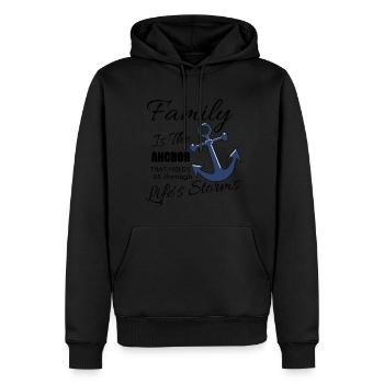La famille est l'ancre qui nous tient tout au long - Sweat à capuche Premium bio Homme - noir - Devant - Nico (187cm)