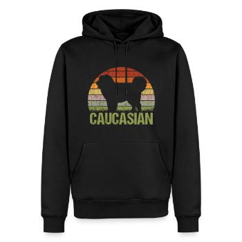Caucasien Ovcharka Berger Vintage Rétro - Sweat à capuche Premium bio Homme - noir - Devant - Nico (187cm)