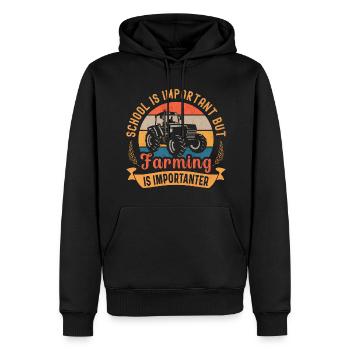 Schule ist wichtig Landwirtschaft Wichtigerer Traktor - Männer Premium Bio Hoodie - Schwarz - Vorne - Nico (187cm)