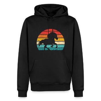 Islandpferd Tölt Isländer Islandpony Retro Vintage - Männer Premium Bio Hoodie - Schwarz - Vorne - Nico (187cm)