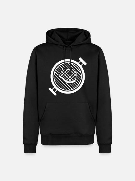 BBQ Grill mit Grillfleisch - Männer Premium Bio Hoodie - Schwarz