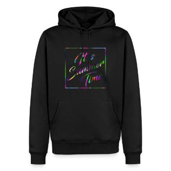 It s Summer Time 1 - Sweat à capuche Premium bio Homme - noir - Devant - Nico (187cm)