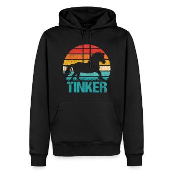 Irish Tinker Pferd Tinkerpferd Retro Vintage Style - Männer Premium Bio Hoodie - Schwarz - Vorne - Nico (187cm)