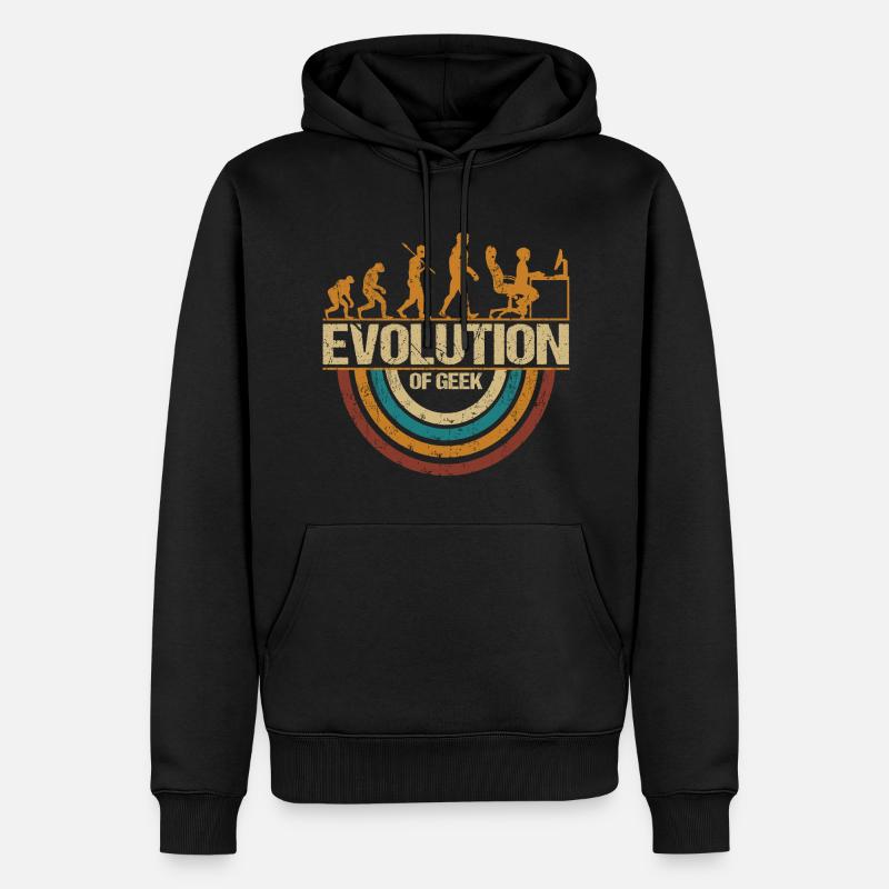 Computer Nerd Programmeur Evolution drôle - Sweat à capuche Premium bio Homme - noir