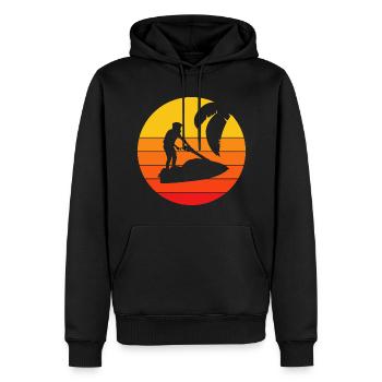 Jet Ski - Sports nautiques - Sweat à capuche Premium bio Homme - noir - Devant - Nico (187cm)