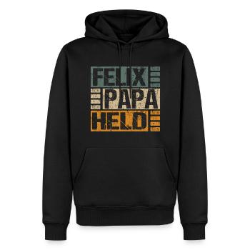 Felix Mann Papa Vorname Baby Lustig Spruch - Männer Premium Bio Hoodie - Schwarz - Vorne - Nico (187cm)