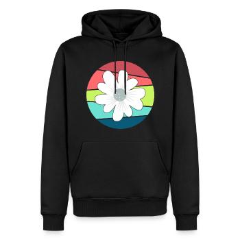 Retro Blume - Florist - Männer Premium Bio Hoodie - Schwarz - Vorne - Nico (187cm)