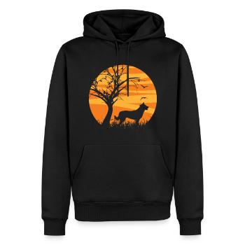 Germanischer Karelischer Bärenhund Sonnenaufgang - Männer Premium Bio Hoodie - Schwarz - Vorne - Nico (187cm)