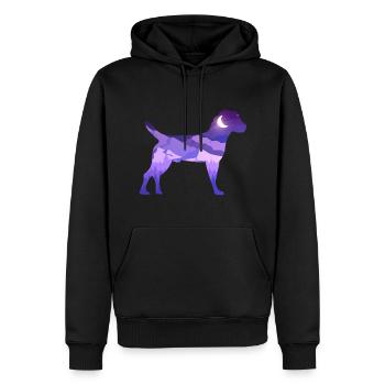 Heather Terrier Moon Mountains Silhouette Vecteur Violet - Sweat à capuche Premium bio Homme - noir - Devant - Nico (187cm)
