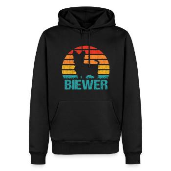Biewer Yorkshire Terrier Hund Mix Vintage - Männer Premium Bio Hoodie - Schwarz - Vorne - Nico (187cm)