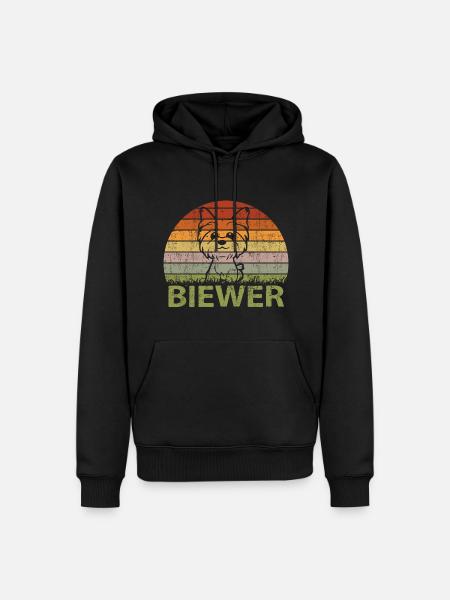 Biewer Yorkshire Terrier Dog Mix Vintage - Men’s Premium Organic Hoodie - black