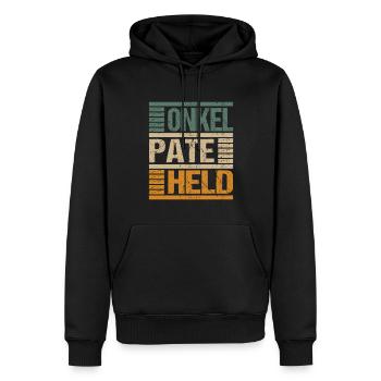 Onkel Pate Held Patenonkel Taufpate Taufe - Männer Premium Bio Hoodie - Schwarz - Vorne - Nico (187cm)