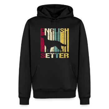 Englischer English Setter Hund Vintage Retro - Männer Premium Bio Hoodie - Schwarz - Vorne - Nico (187cm)