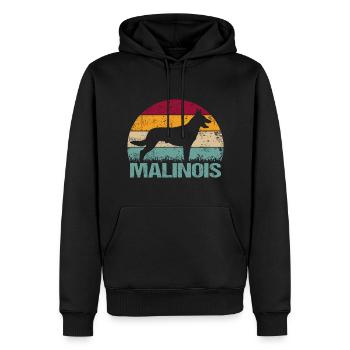 Belgian Shepherd Malinois Vintage Designs - Männer Premium Bio Hoodie - Schwarz - Vorne - Nico (187cm)