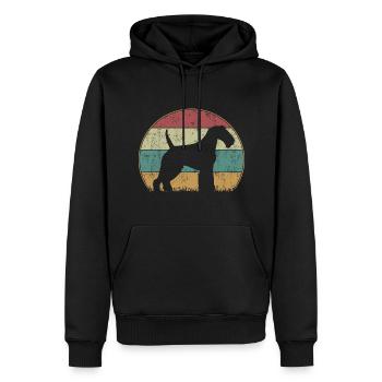 Welsh Terrier Vintage Retro - Männer Premium Bio Hoodie - Schwarz - Vorne - Nico (187cm)