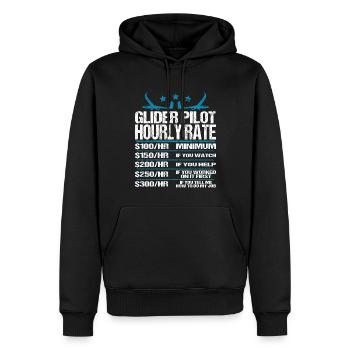 Segelflieger Segelflugzeug Glider Pilot Sprüche - Männer Premium Bio Hoodie - Schwarz - Vorne - Nico (187cm)