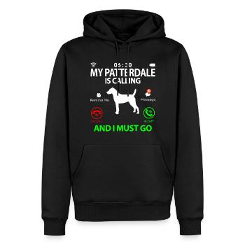 Patterdale Terrier dit drôle d’humour drôle - Sweat à capuche Premium bio Homme - noir - Devant - Nico (187cm)