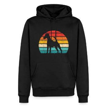 Smooth Fox Terrier Foxterrier Vintage Retro - Sweat à capuche Premium bio Homme - noir - Devant - Nico (187cm)