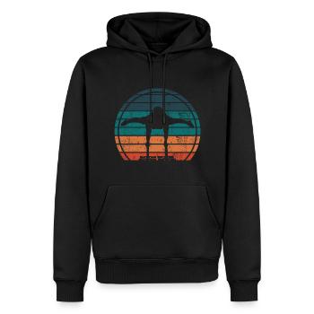 Calisthenics Push Up Training Vintage Retro - Männer Premium Bio Hoodie - Schwarz - Vorne - Nico (187cm)