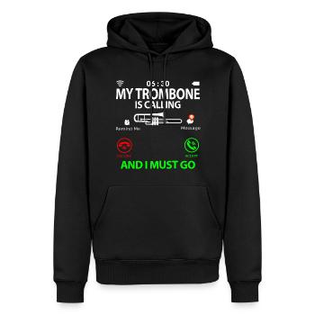 Trombone Player Sayings Funny Funny with Saying - Men’s Premium Organic Hoodie - black - Front - Nico (187cm)