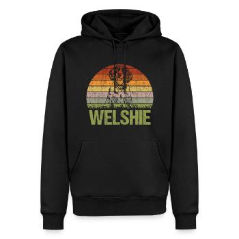 Welsh Springer Spaniel Vintage Retro - Men’s Premium Organic Hoodie - black - Front - Nico (187cm)