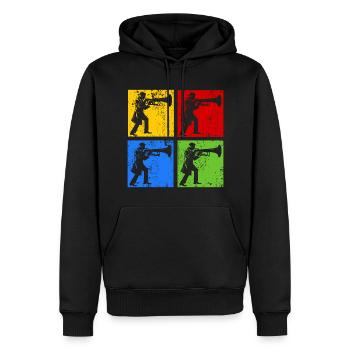 Euphonium Player Euphonist Dad Vintage Pop Art - Männer Premium Bio Hoodie - Schwarz - Vorne - Nico (187cm)