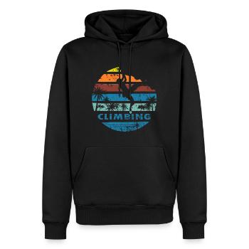 escalade sur plage - Vintage - Sweat à capuche Premium bio Homme - noir - Devant - Nico (187cm)