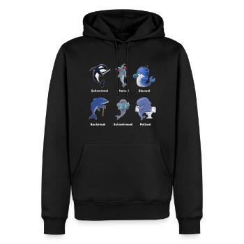 Wortspiel Wal Wale Delfin Delfine lustig Party - Männer Premium Bio Hoodie - Schwarz - Vorne - Nico (187cm)