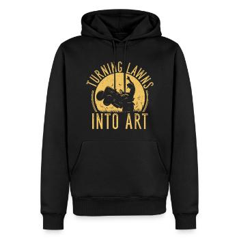 les pelouses en art Tondre la pelouse Drôle de jardinier - Sweat à capuche Premium bio Homme - noir - Devant - Nico (187cm)