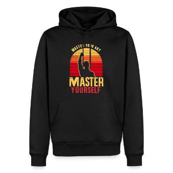 Master Your Art Inspire Self Mastery Motivational - Men’s Premium Organic Hoodie - black - Front - Nico (187cm)